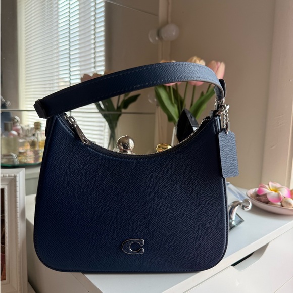 Coach Dark Blue leather  Shoulder Bag - Picture 1 of 9